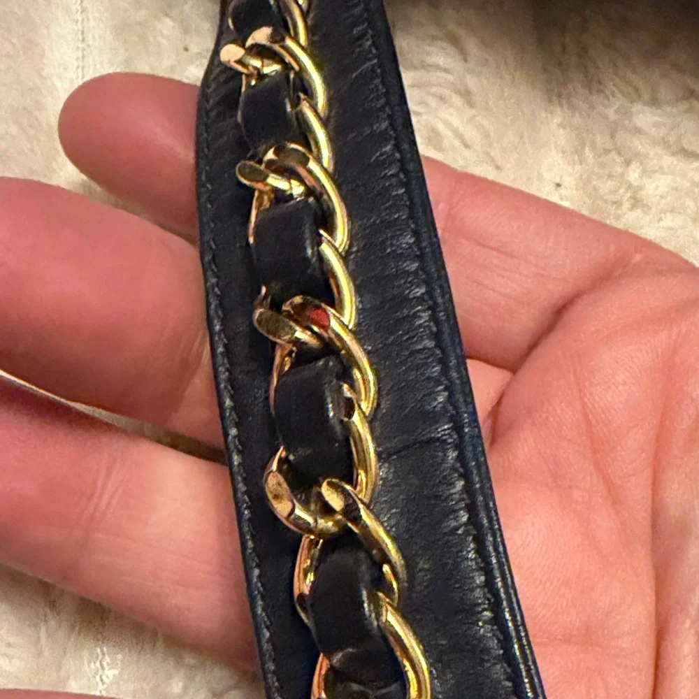 Chanel Mini Quilted Leather Pearl Chain Belt Bag Black Gold Hardware - Picture 15 of 17